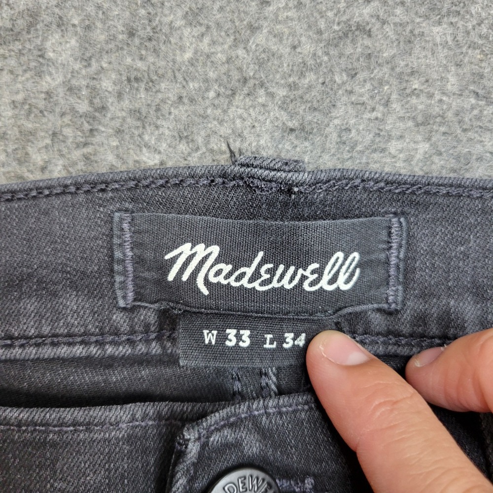Madewell Jeans Womens 33x34 Black Denim Slim Fit Boho Streetwear Grunge Festival - Picture 12 of 14